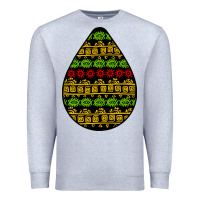 Heather Grey african masks teardrop Premium Sweatshirt - BundleAndBundleShop
