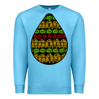 Ocean Blue african masks teardrop Premium Sweatshirt - BundleAndBundleShop