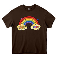 Chocolate Brown love is love lgbtq Heavy Core Tee - MaliasSmallBusiness