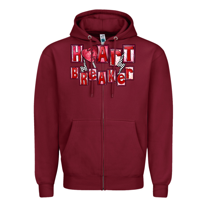 Heart Breaker Valentine's Day Zipper Hoodie by FaDigitalArtStudio | Teevron