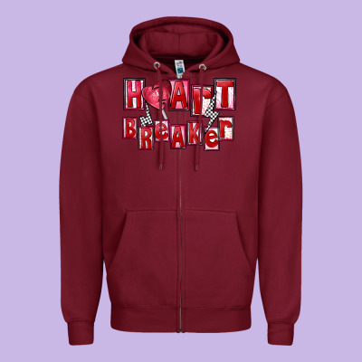 Heart Breaker Valentine's Day Zipper Hoodie Designed By Fadigitalartstudio