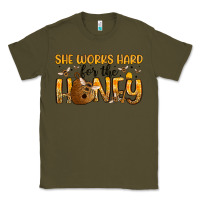 Army Green she works hard for the honey Classic Tee - Artiststas