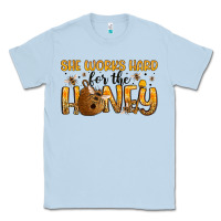 Dusty Blue she works hard for the honey Classic Tee - Artiststas