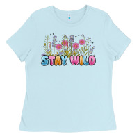 Baby Blue stay wild Ladies Tee - MaliasSmallBusiness
