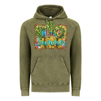 Vintage Olive hello summer pineapple Vintage Hoodie - BarkalooDesign