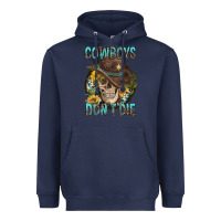 Navy Cowboys Don't Die Heavyweight Hoodie - FaDigitalArtStudio