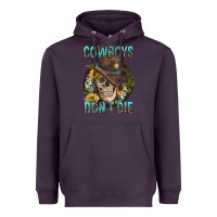 Plum Cowboys Don't Die Heavyweight Hoodie - FaDigitalArtStudio