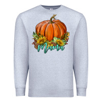 Heather Grey pumpkin mama Premium Sweatshirt - BundleAndBundleShop