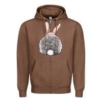 Chestnut Easter bunny back view Zipper Hoodie - OliviaCreatesArt