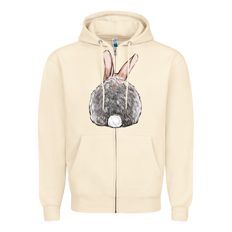 Easter Bunny Back View Zipper Hoodie by OliviaCreatesArt | Teevron