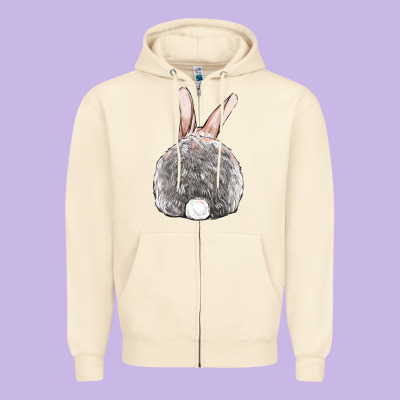 Easter Bunny Back View Zipper Hoodie Designed By Oliviacreatesart