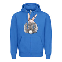 True Royal Easter bunny back view Zipper Hoodie - OliviaCreatesArt