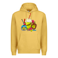 Antique Gold Softball Frappe Coffee Premium Hoodie - FaDigitalArtStudio