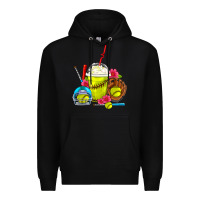 Black Softball Frappe Coffee Premium Hoodie - FaDigitalArtStudio