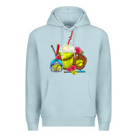 Blue Mist Softball Frappe Coffee Premium Hoodie - FaDigitalArtStudio