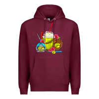 Burgundy Softball Frappe Coffee Premium Hoodie - FaDigitalArtStudio