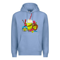 Colony Blue Softball Frappe Coffee Premium Hoodie - FaDigitalArtStudio