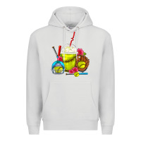 Dove Grey Softball Frappe Coffee Premium Hoodie - FaDigitalArtStudio