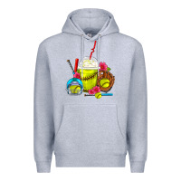 Heather Grey Softball Frappe Coffee Premium Hoodie - FaDigitalArtStudio