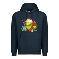Navy Softball Frappe Coffee Premium Hoodie - FaDigitalArtStudio