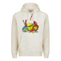 Oatmeal Heather Softball Frappe Coffee Premium Hoodie - FaDigitalArtStudio
