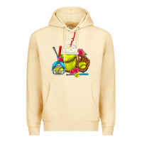 Pina Colada Softball Frappe Coffee Premium Hoodie - FaDigitalArtStudio