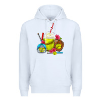 White Softball Frappe Coffee Premium Hoodie - FaDigitalArtStudio