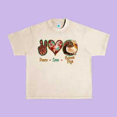 Peace Love Guinea Pigs Urban Heavy Tee Designed By Bettercallsaul