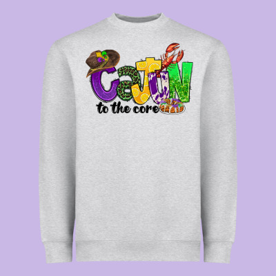 Cajun To The Core Mardi Gras Heavyweight Sweatshirt Designed By Cowgirlartshop