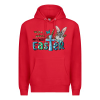 Red My First Easter Bunny Boy Premium Hoodie - RanaPortraitStore