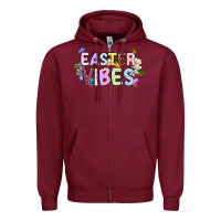 Burgundy Easter vibes Zipper Hoodie - OliviaCreatesArt