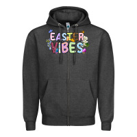 Charcoal Heather Easter vibes Zipper Hoodie - OliviaCreatesArt