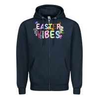 Navy Easter vibes Zipper Hoodie - OliviaCreatesArt