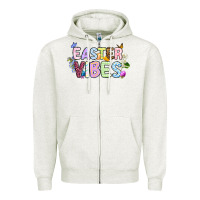 Oatmeal Heather Easter vibes Zipper Hoodie - OliviaCreatesArt