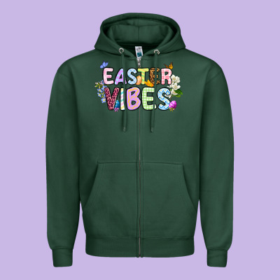 Easter Vibes Zipper Hoodie Designed By Oliviacreatesart