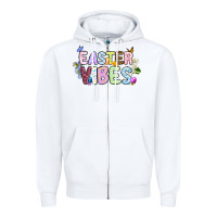 White Easter vibes Zipper Hoodie - OliviaCreatesArt