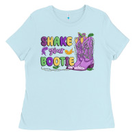 Baby Blue shake your bootie mardi gras Ladies Tee - MaliasSmallBusiness