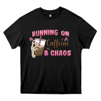 Black running on caffeine & chaos Heavy Core Tee - MaliasSmallBusiness