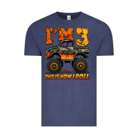 Vintage Denim i'm three this is how i roll monster truck birthday Vintage Tee - Jasminsmagicworld