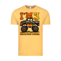 Vintage Mustard i'm three this is how i roll monster truck birthday Vintage Tee - Jasminsmagicworld