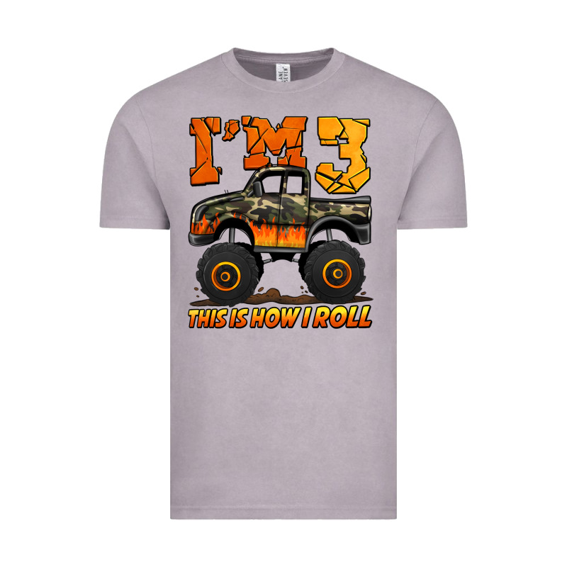 I'm Three This Is How I Roll Monster Truck Birthday Vintage Tee by Jasminsmagicworld | Teevron