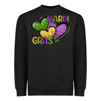 Black mardi gras heart Heavyweight Sweatshirt - CowGirlArtShop