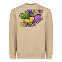 Mushroom mardi gras heart Heavyweight Sweatshirt - CowGirlArtShop