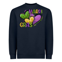 Navy mardi gras heart Heavyweight Sweatshirt - CowGirlArtShop