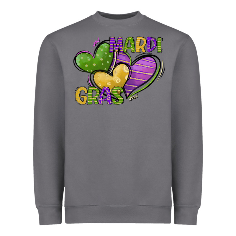 Mardi Gras Heart Heavyweight Sweatshirt by CowGirlArtShop | Teevron