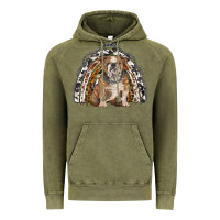 Vintage Olive english bulldog rainbow Vintage Hoodie - BarkalooDesign