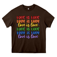 Chocolate Brown love is love lgbtq Heavy Core Tee - MaliasSmallBusiness