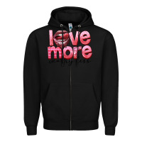 Black Love more worry less Zipper Hoodie - FaDigitalArtStudio