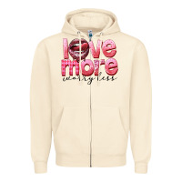 Sandshell Love more worry less Zipper Hoodie - FaDigitalArtStudio