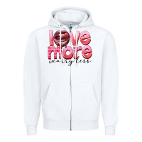 White Love more worry less Zipper Hoodie - FaDigitalArtStudio